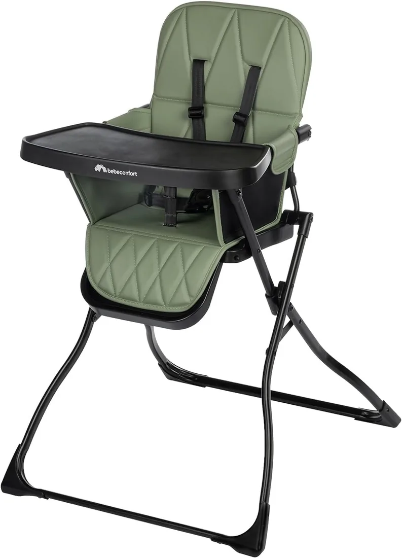 Bebeconfort Lily, trona, 6 meses-3 años, 9-15 kg, plegado ultracompacto, ligera (4 kg), fácil limpieza, acolchado suave, plegado fácil con una sola mano, Mineral Green foto 3