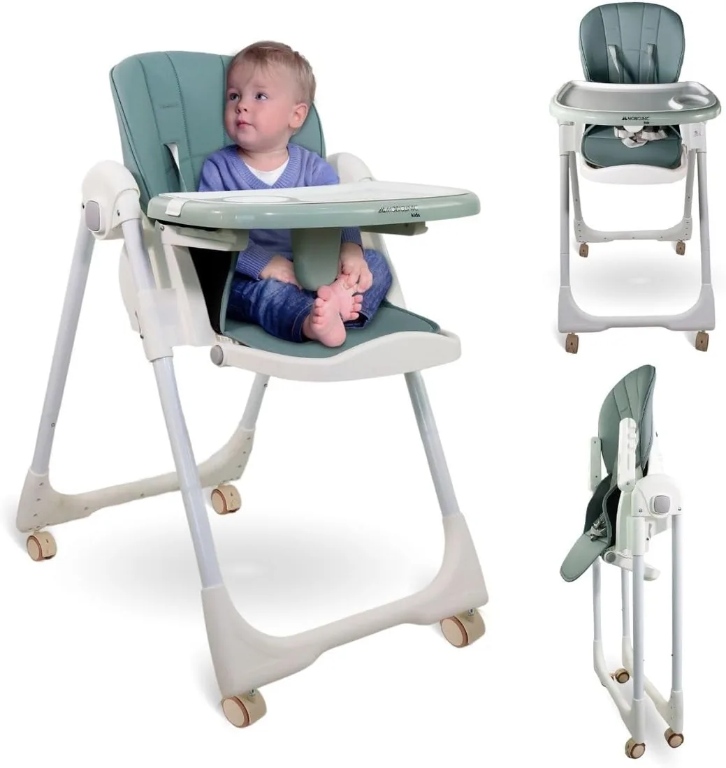 Mobiclinic®, Trona para bebé, Evolutiva, Extraplegado, Convertible en silla alta, Simba, Arnés con 5 puntos, Ruedas con frenos, Doble bandeja desmontable, Textil lavable y desmontable, Regulable