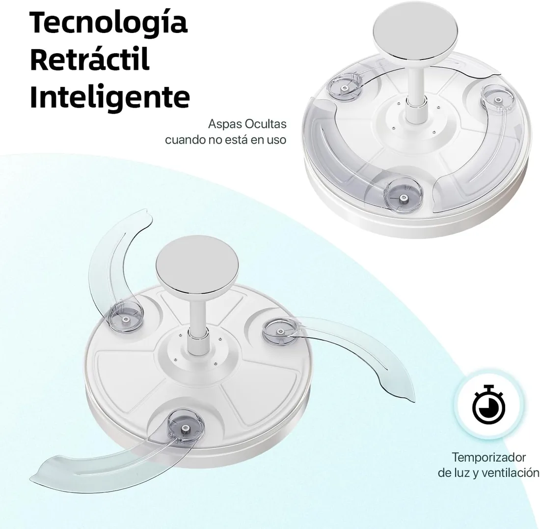 LEDUNI Ventilador de techo color Blanco 72W 7590lm,Aspas retráctiles | Motor DC 30W, Luz LED 42W Regulable en intensidad y color (tonalidad) Mando a distancia Controlador incorporado foto 3