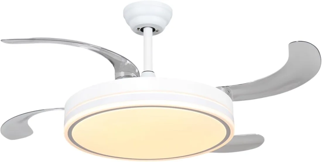 MiKoMiKa Ventilador de techo 96W con luz LED 60W+DC 36W en 3 Temperatura con Mando a Distancia -Motor DC Eficiente y Silencioso,aspas desplegables, 6 velocidades, control remoto, temporizador (F8808) foto 3