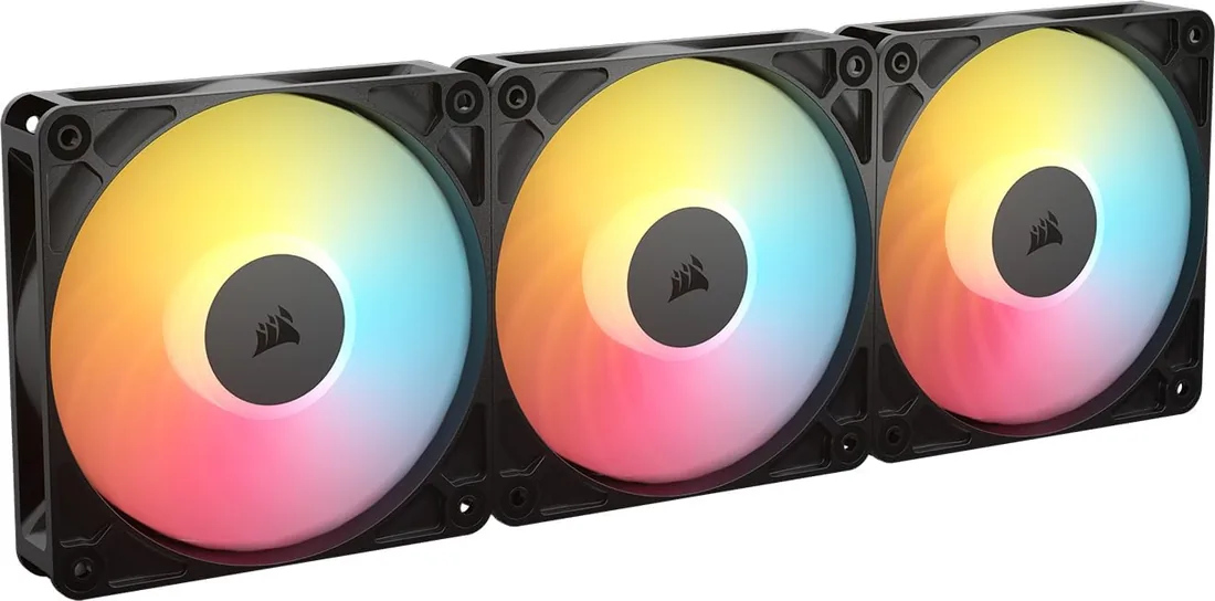 CORSAIR RS120-R ARGB 120mm PWM Ventilador Flujo Inverso – Conexiones ARGB de +5V, 8 LED RGB, Alta Presión, Cadena Daisy, Rodamiento Magnético, Zero RPM, Pack de 3 – Negro foto 3
