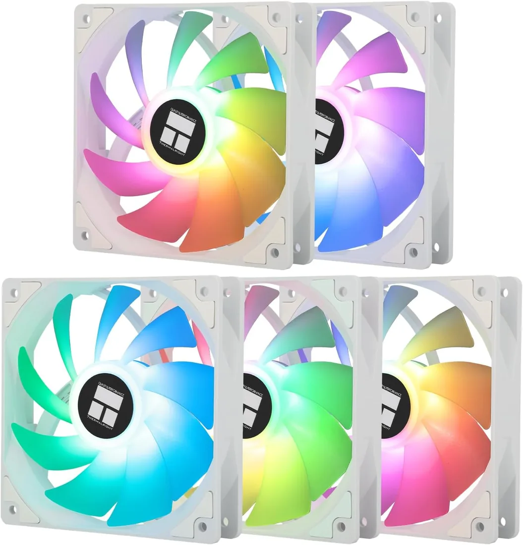 TR TL-C12CW-S X5 - Ventilador para CPU Air (120 mm, ARGB Case Cooler, ventilador PWM Silent Computer Fan con rodamiento S-FDB, ventilador de refrigeración de velocidad de hasta 1550 RPM, enfriador de foto 3