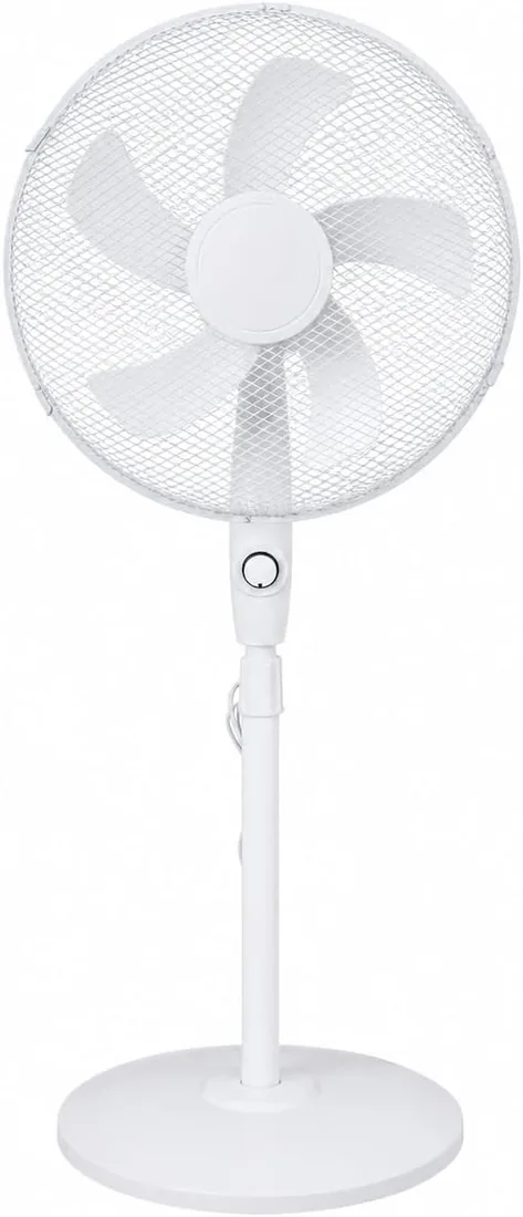 Acomoda Textil - Ventilador de Pie 50W con 3 Velocidades, Oscilación Automática 90°, Altura Regulable 103-119 cm, Inclinación Ajustable, Base Estable y 5 Aspas para Hogar y Oficina.