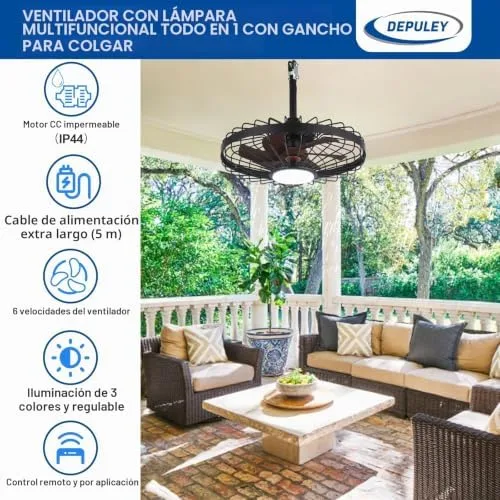 Depuley 51cm Ventilador de Techo Exterior IP65 con Jaula foto 2