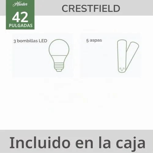 Hunter Crestfield 52153 Ventilador de Techo con Luz foto 3