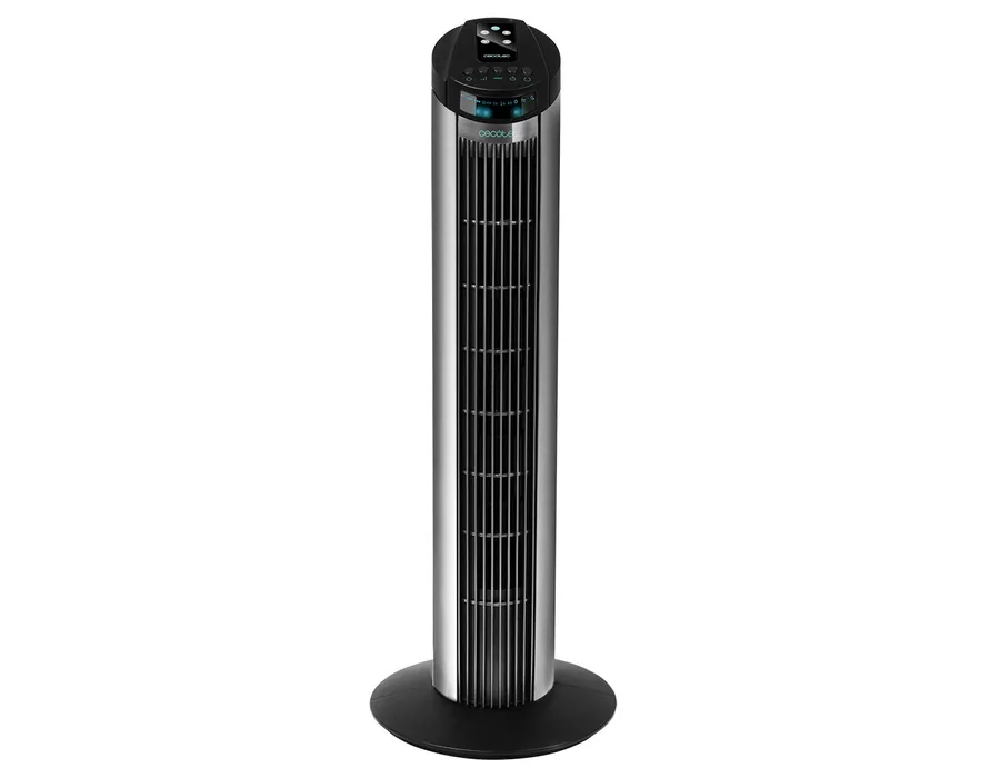 Cecotec Ventilador de Torre Digital con Temporizador y Mando a Distancia EnergySilence 890 Skyline. 50 W, 30'' (76cm) de Altura, Oscilación, Motor de Cobre, 3 Velocidades, 3 Modos,