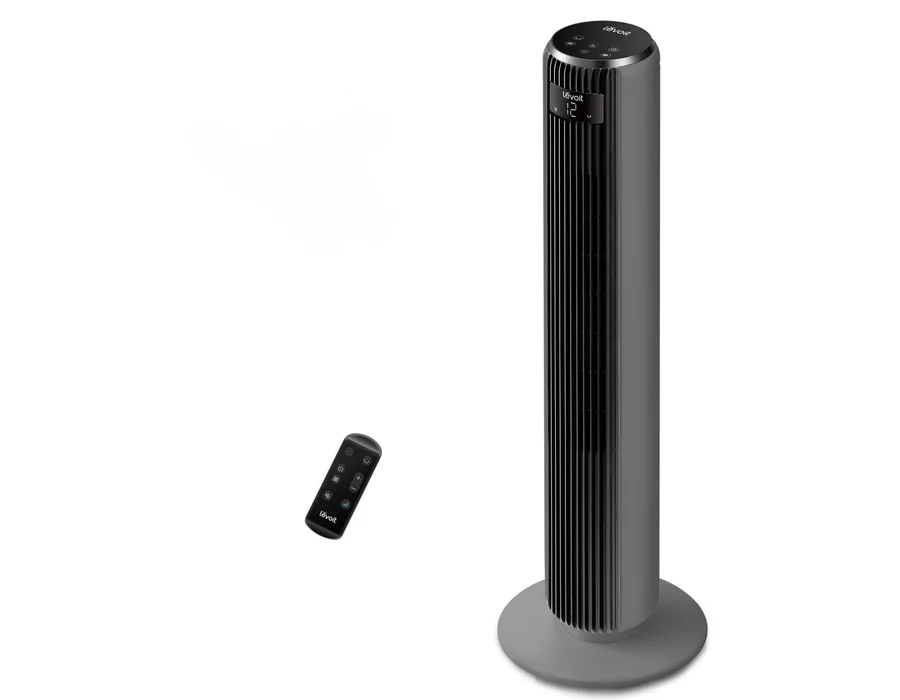 Levoit Ventilador de Torre, 7m/s, 23dB, 5 Velocidades, LTF-F362, Gris