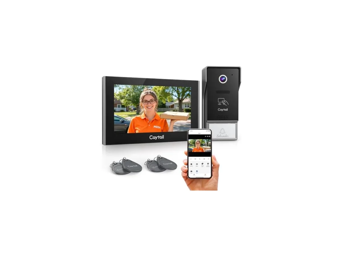 Videoportero WiFi 2 Hilos, 7" IPS Touchscreen, WiFi6 Dualband, 1080P HD Timbre Video Sistema… foto 2