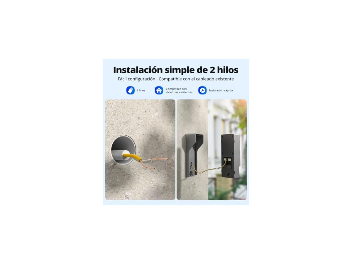 Videoportero WiFi 2 Hilos, 7" IPS Touchscreen, WiFi6 Dualband, 1080P HD Timbre Video Sistema… foto 3