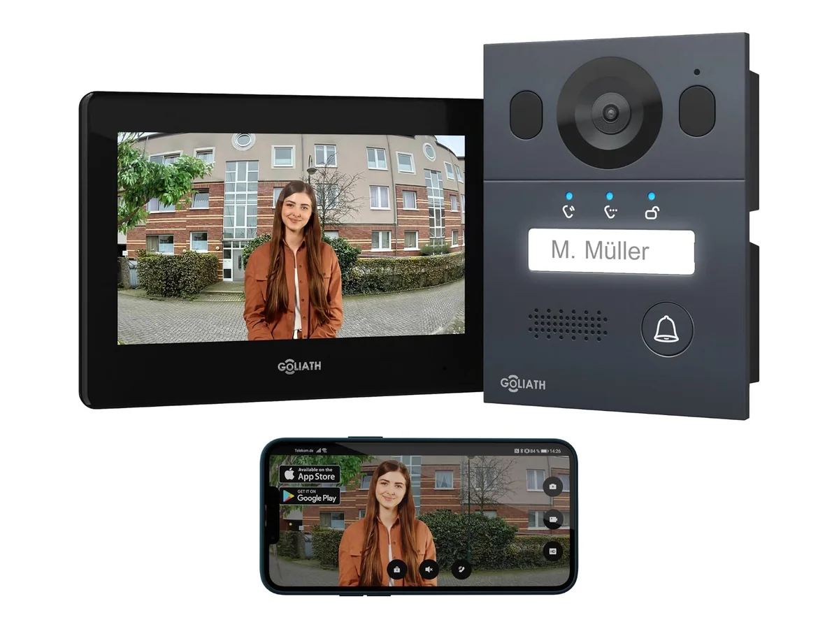 Goliath® Videoportero [Monitor 7"] Portero Automatico con Camara - Videoportero 2 Hilos - Telefonillo…