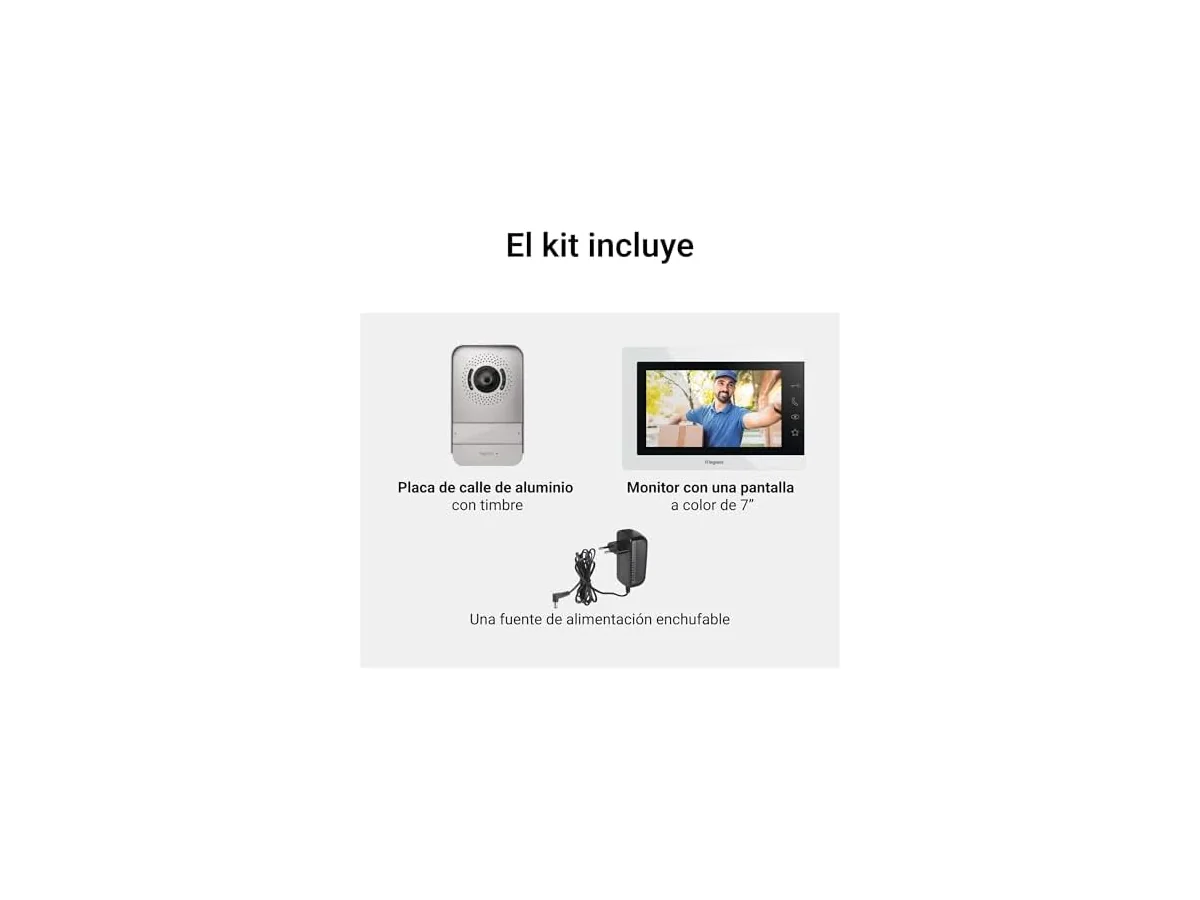 Legrand, Easykit Essential, Kit de Videoportero de 2 hilos, Monitor a color de 7" y Cámara Gran Angular,… foto 3