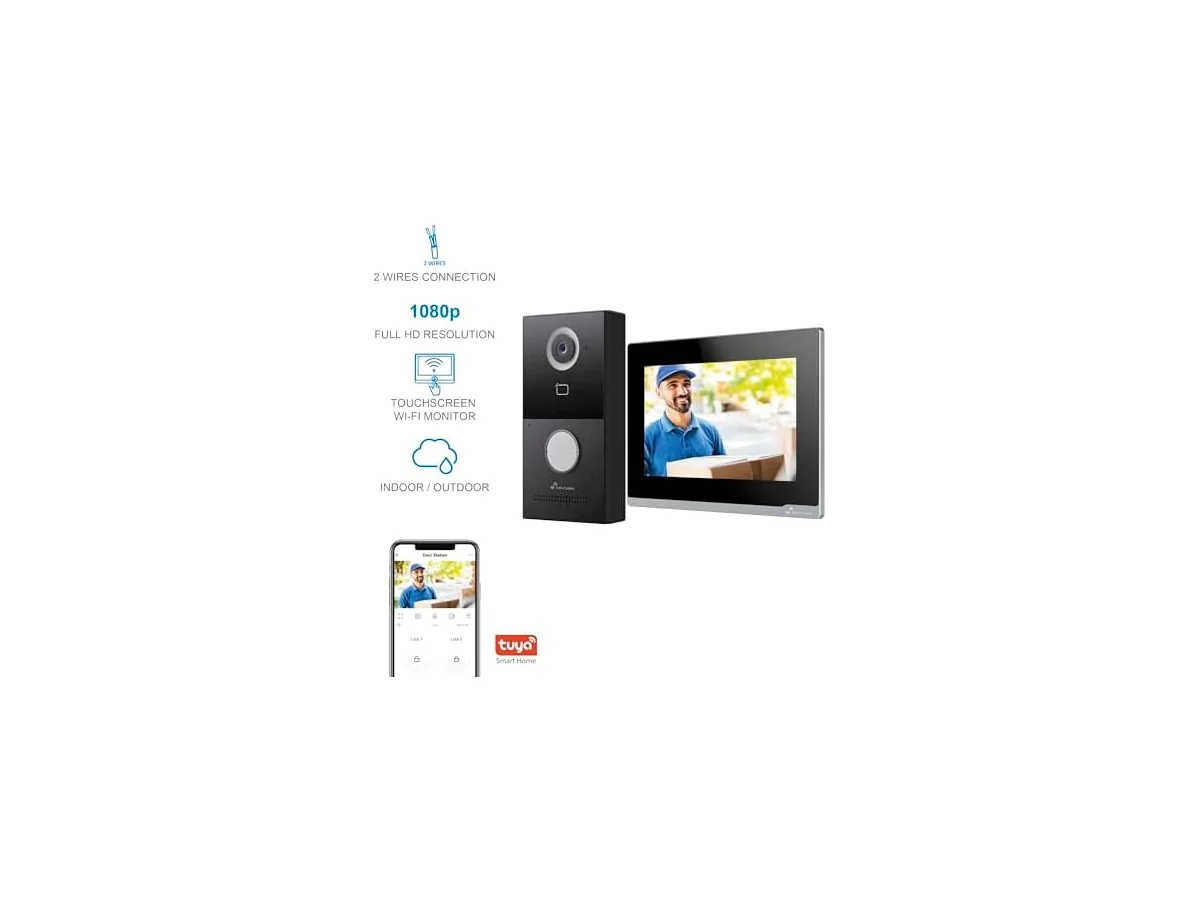 NIVIAN Videoportero WiFi Inteligente Full HD con Monitor Táctil 7”, Conexión 2 Hilos, Cámara Exterior… foto 3