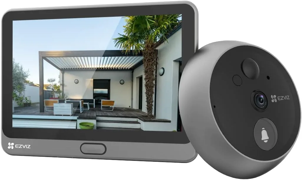 EZVIZ Mirilla Digital de Puerta con Pantalla Táctil a Color de 4.3'' Cámara Video Timbre Inalámbrico Monitor con Batería Recargable 4600mAh,PIR Detección de Movimiento,Audio Bidireccional,Modelo CP4