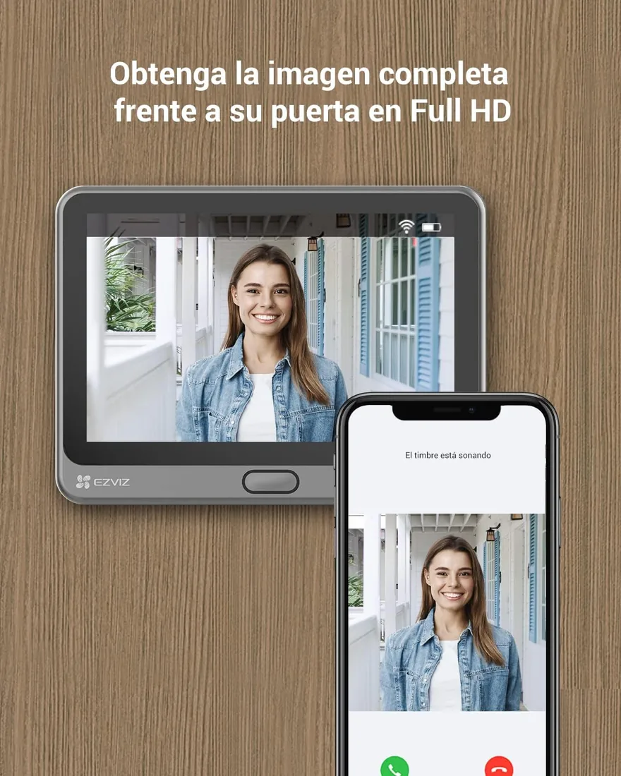 EZVIZ Mirilla Digital de Puerta con Pantalla Táctil a Color de 4.3'' Cámara Video Timbre Inalámbrico Monitor con Batería Recargable 4600mAh,PIR Detección de Movimiento,Audio Bidireccional,Modelo CP4 foto 2