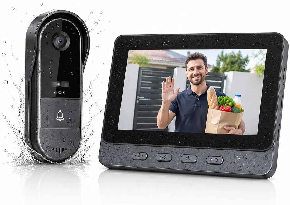 Zeerkeer Videoportero Inalámbrico Sin WiFi con Pantalla IPS de 4,3", Timbre con Cámara 1080P, Audio Bidireccional, Visión Nocturna, Ángulo 170° e IP65 Impermeable foto 2