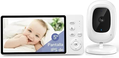 jeeber 5" 1080p Camara Vigilancia Bebe con Pantalla, Vigilabebes sin WiFi | Vision Nocturna Infrarroja Invisible, Comunica foto 3