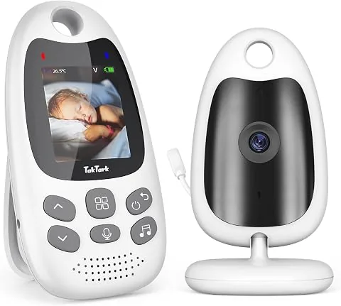 TakTark Vigilabebes con Camara, Inalámbrico Camara Vigilancia Bebe Inteligente Monitor Bebé con LCD 2.0'' y Cámara Visión Nocturna, Comunicación Bidireccional, VOX y Vigilancia de la Temperatura foto 3