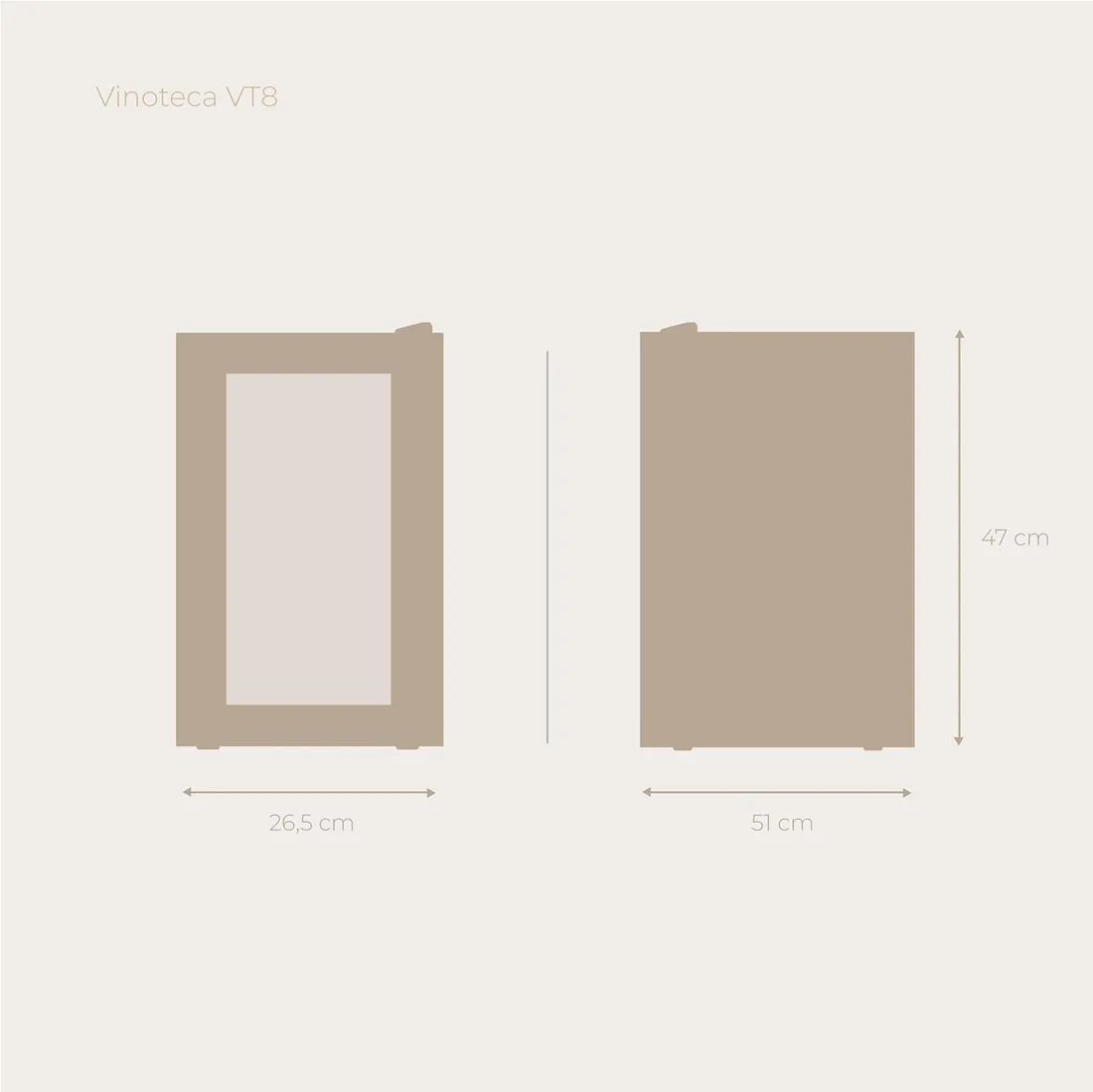 EVVO Vinoteca VT8 - Enfriador de Botellas de Vino, Nevera Pequeña para 8 Botellas, Enfriador de Vino Silencioso, Control Táctil, Luz LED, Botellero Vertical, Temperatura Ajustable 8-18ºC foto 2