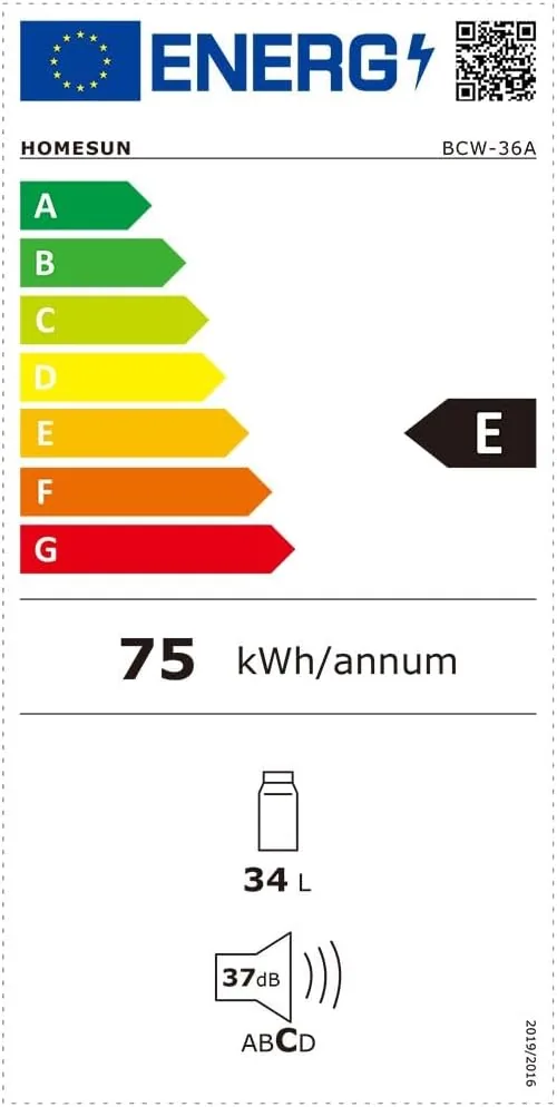 Orbegozo VT 1240 Vinoteca de 12 Botellas Volumen 34 Litros Panel Táctil Pantalla LED Termostato 8-18°C Ventana Doble Aislamiento Clase Energética E Luz Interior LED 65W foto 3