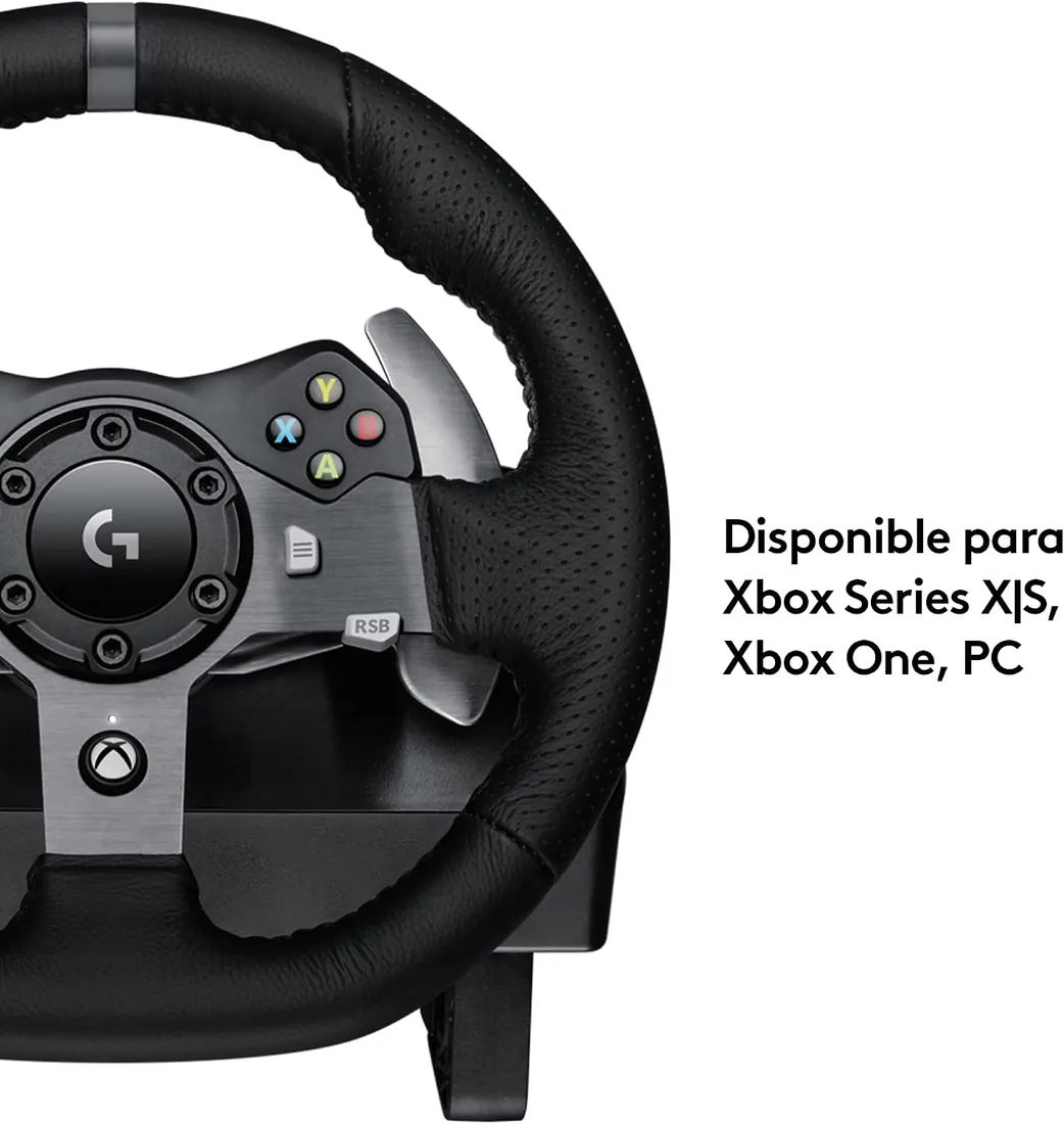 Logitech G G920 Driving Force Racing Wheel and Pedals para Playstation & PC | Force Feedback auténtico, palancas acero inoxidable, volante recubierto Xbox Series X|S, Xbox One, PC, Mac - Negro foto 3