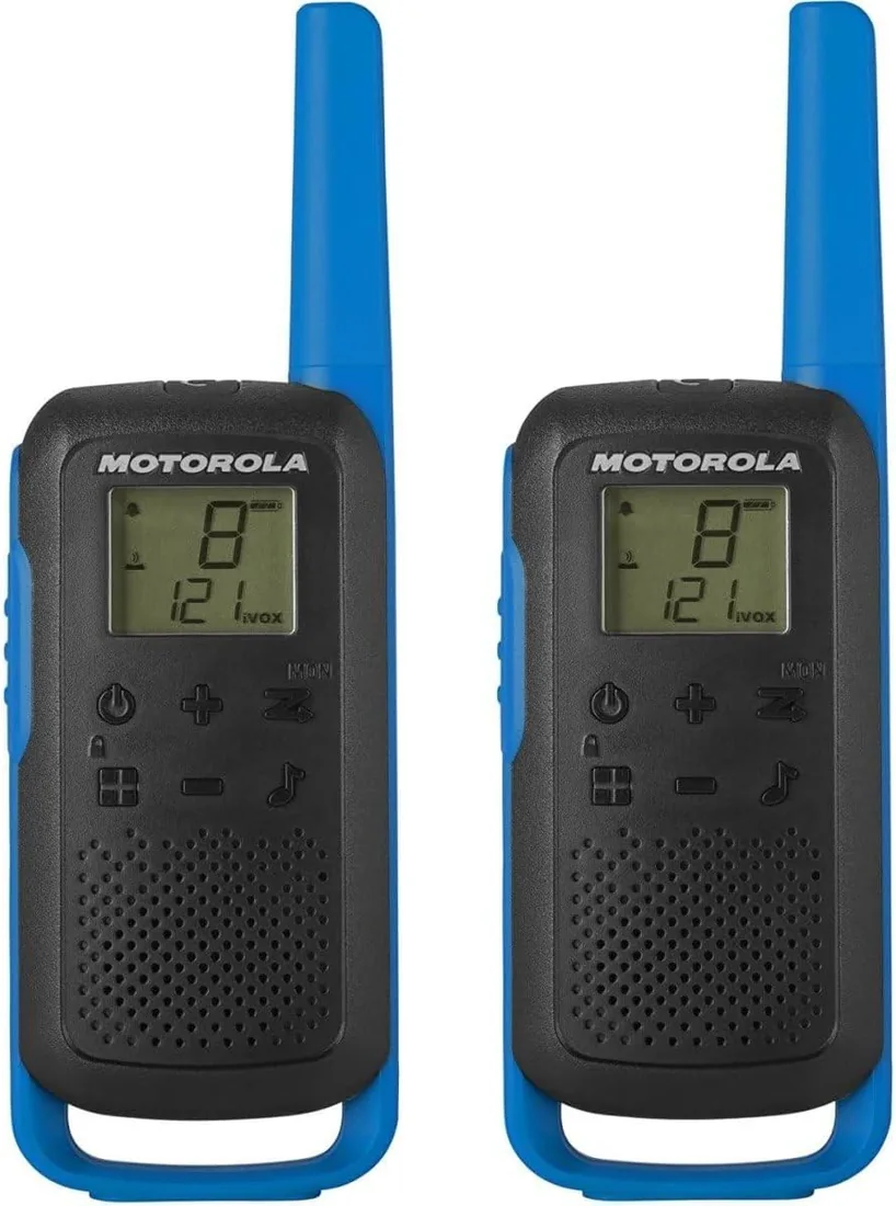 Motorola Talkabout T62 PMR Radio de Banda ciudadana (PMR446, 16 Canales y 121 Códigos, Alcance de 8 Km) , Color azul