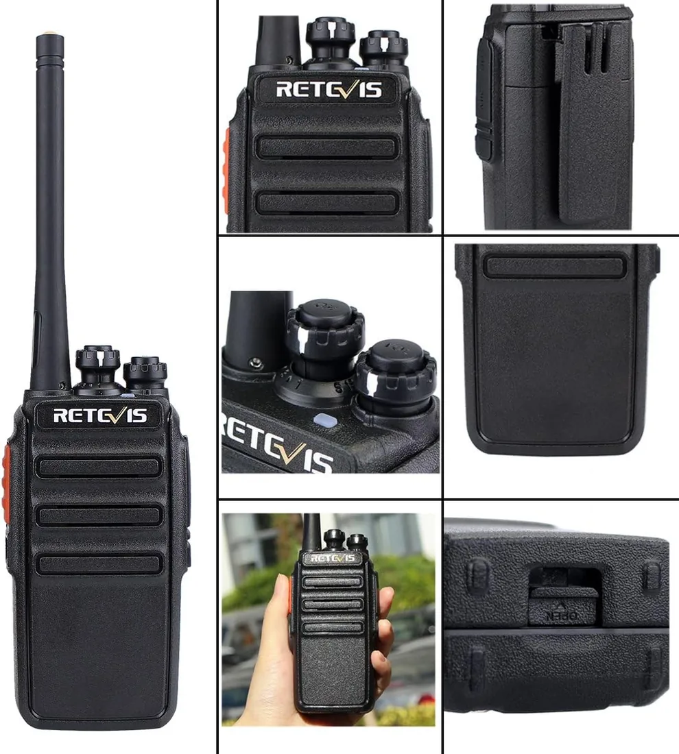 Retevis RT24 Walkie Talkie, Sonido es Claro Walkies Profesionales PMR446 sin Licencia 16 Canales CTCSS/DCS VOX Walkie Talkie con Auriculares y Cargador Europeo, para Adultos (Negro, 1 Par) foto 3