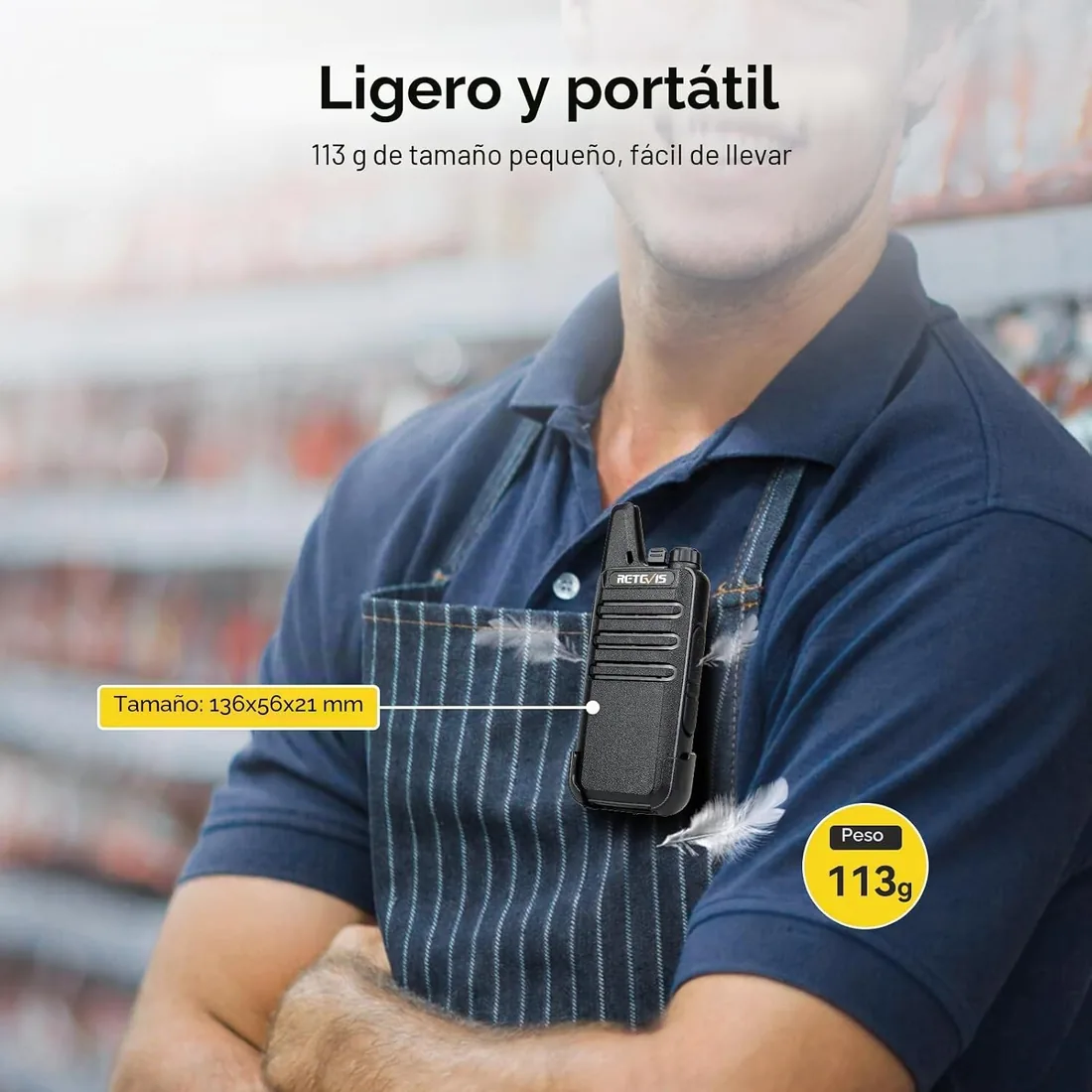 Retevis RT622 Walkie Talkie, Mini Walkie Recargable, PMR446 Licencia Libre foto 2