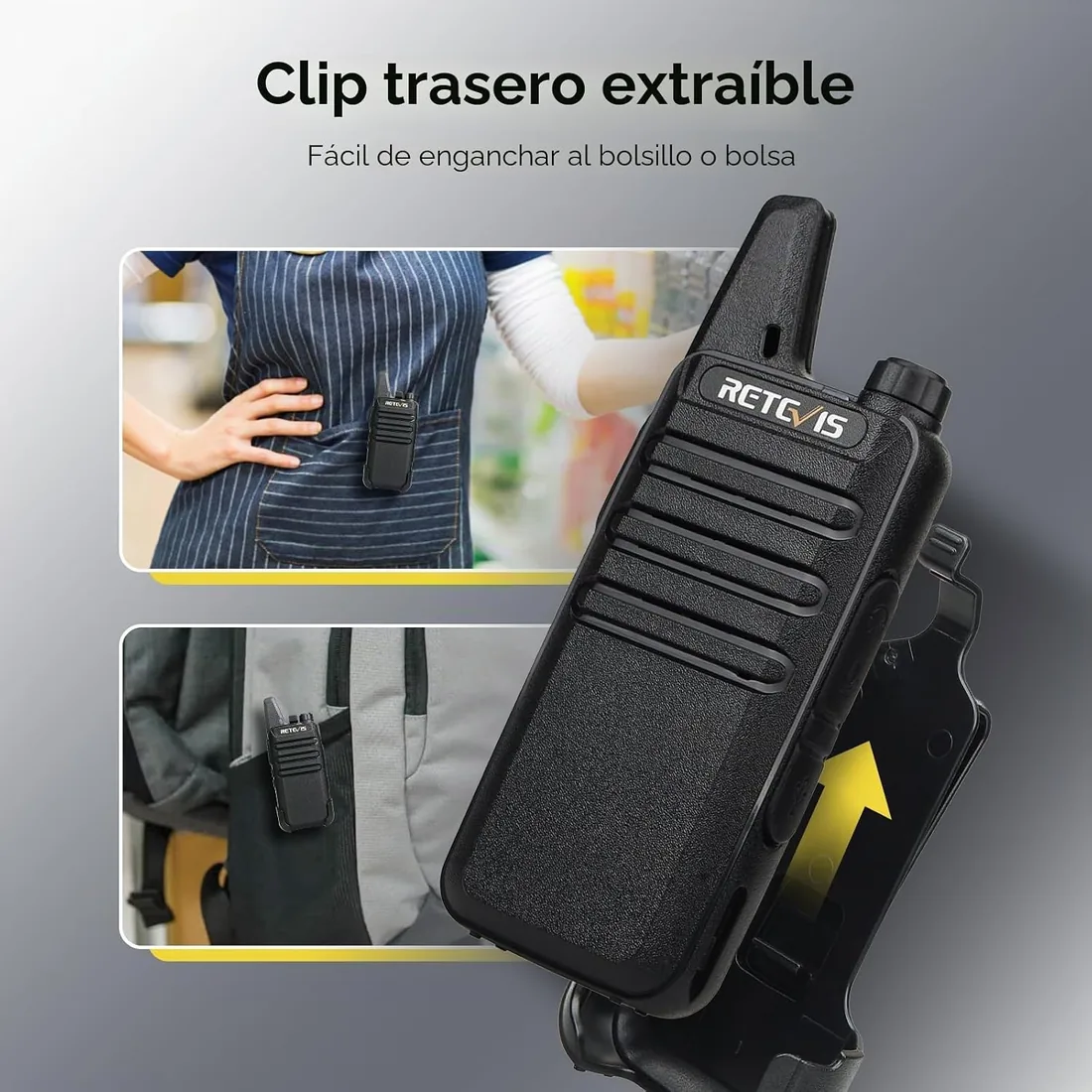 Retevis RT622 Walkie Talkie, Mini Walkie Recargable, PMR446 Licencia Libre foto 3