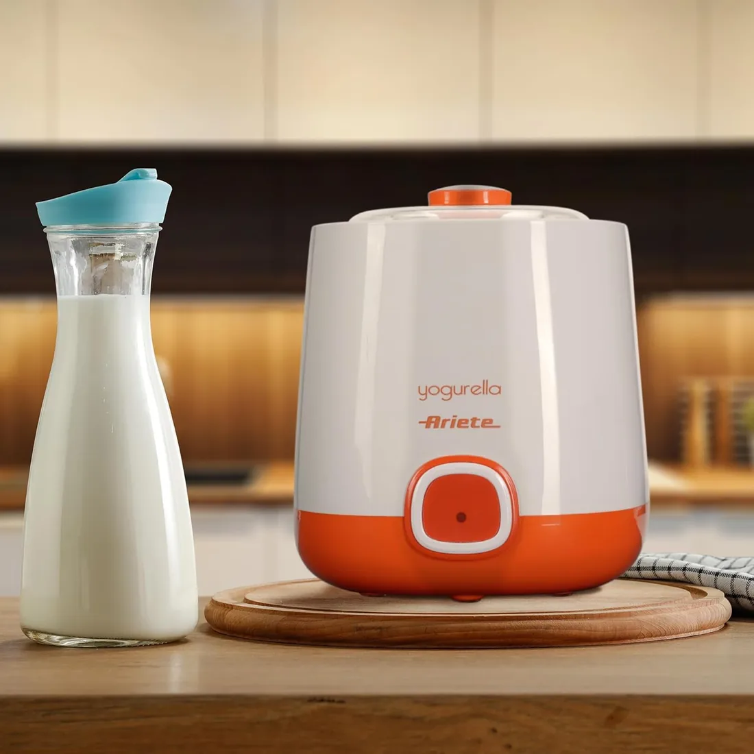 Ariete 621 Yogurtera, capacidad 1 litro, 20 W, 12 horas preparación, tapa doble, diseño compacto apto lavavajillas, color blanco naranja foto 2